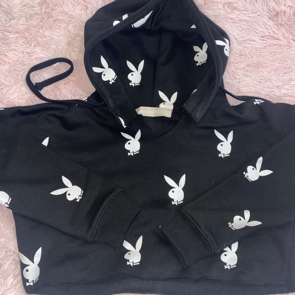 🐰PLAYBOY CROPPED LOGO HOODIE🐰